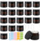 LOPYXBR Lot de 20 boîtes à crème à remplir de 50 ml, récipients à crème marron, pots en verre de 50 ml avec couvercle pour crème, boîte avec couvercle et doublure pour cosmétiques, lotions, crèmes