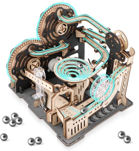 nicknack 3D Wooden Puzzles for Adults Electric Marble Run | Motor-driven Mechanical Model Building Kits Gift for Kids Men Teens