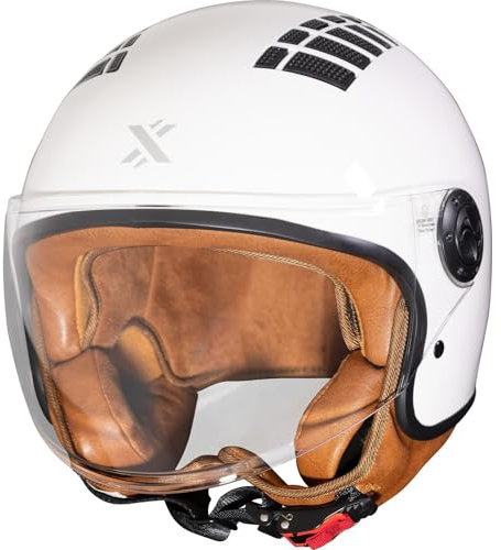 Shox Jetstream Solid Open Face Motorcycle Helmet L Gloss White