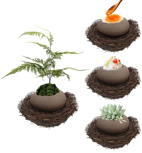 BAUSATZ 4 Stück Eierschale Vogel Ei Dekorative Schüssel Eierform Schüssel Salatschale Dessertschale Eisschale Osterschale Ostern Snackbecher Eierschale Vase Kleine Snackschale Keramik Eierschale