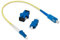 Conectra® - Glasfaserkabel Set mit passenden Adaptern | LC/UPC auf SC/UPC | Farbe Gelb | OS2 | Singlemode | Simplex | ideal für FTTH Heimnetzwerke (Länge 25 cm)