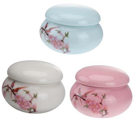 Alipis Ceramic Tea Cans Tea Storage Tins Mini Ceramic Bottles Lids Porcelain Jar Set for Present