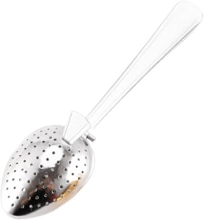 Jubilofex Tea Spoon for Loose Tea, Loose Tea Strainer, Metal Snap Spoon Tea Bucket for Loose Tea with Long Handle, Fine Holes Coffee Tea Filter Interval Diffuser for Brewing, Tea Lovers