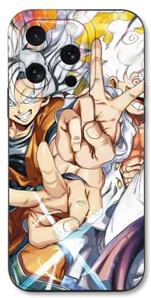 SAOGERUL Schutzhülle für iPhone 14 Hülle, Cartoon Anime Dragon Ball DBZ One Piece Luffy mit Muster Designs Manga Mädchen Junge Case Schutz Handyhülle Stoßfest TPU Weich Ultra Dünn Cover