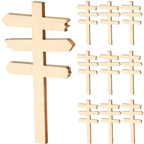 Alriedy Lot de 10 panneaux décoratifs miniatures en bois – 7 x 4,8 cm - Panneaux miniatures pour jardin, maisons naines et maisons de poupée