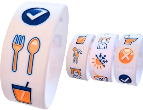 SENIORI Kommunikationsband für Aphasie-Patienten – Silikon- Armband Schnelle und einfache Verständigung nach Schlaganfall