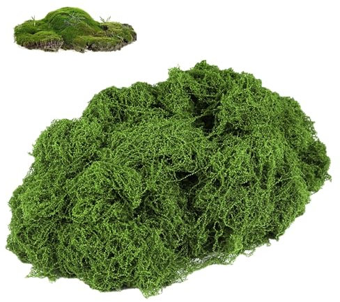 SUHAI Dark Green Artificial Moss Decorative,Artificial Fake Green Lichen Plants,Fake Moss ArtMoss Decoration for Home, Garden,Landscaping, Floristry,Model Making,Arts and Crafts(50g)