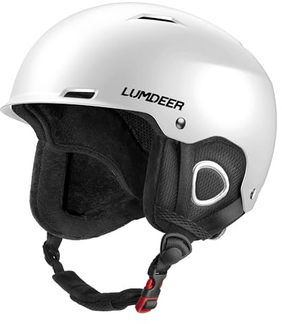 LUMDEER Leichter und Sicherer Skihelm für Herren und Damen Ski Helm Snowboardhelm Skihelme mit Verstellbarem Belüftungssystem zur Temperaturregulierung 56-60 cm Weiß & Schwarz