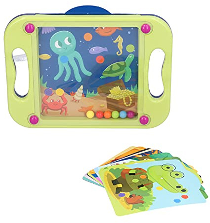 Kunststoffperlen Spiel Puzzle Board Tragbar Balance Labyrinth Lernspielzeug für Kinder (Green Balanced Ball)