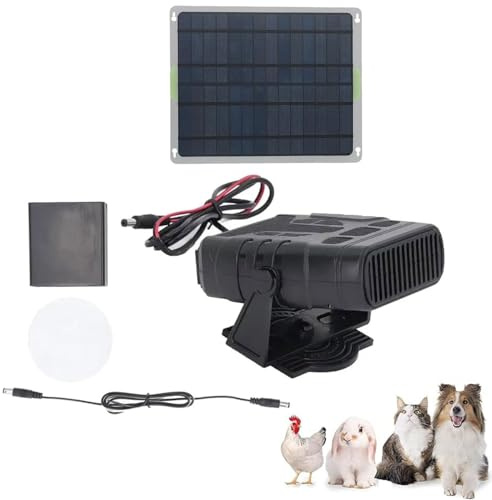 20/30W Solar Heater for Chicken Coop, Solarheizung Gewächshaus Komplettset, Tragbare Solarpanel Hühnerställe Heizung mit Überhitzungsschutz, Solarheizung für Haustierhäuser und Gewächshäuser (20W)