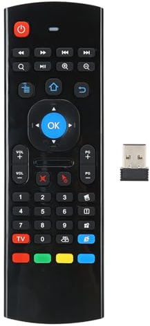 Ouitble MX3 2,4 G kabellose Air-Fly-Maus, Bewegungserkennung, Infrarot-Fernbedienung für TV, PC, mit 6-Achsen-Gyroskop, G-Sensor, angenehmes Handgefühl, schwarzes ABS-Material