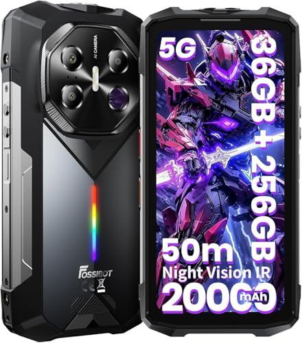 FOSSiBOT F113-20000mAh/33 W 5G Rugged smartphone, MediaTek Dimensity 7050+36GB+256GB/2TB Telefono, 6.78 FHD+120Hz Gorilla Glass Android 15 cellulare, 64MP Notturna camera 50m Ultra-Lungo Raggio
