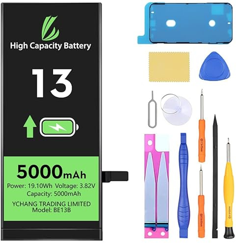 LL TRADER Battery Replacement for iPhone 13 5000mAh with Repair Kit | Compatible with the iPhone 13, A2482, A2631, A2634, A2635, A2633