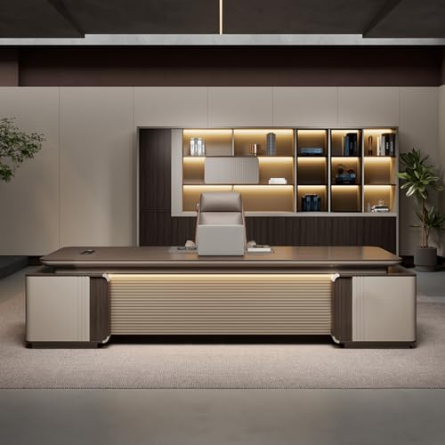 LANGWEI 71 in,Chefschreibtisch Mit Schubladen, Großer Homeoffice-Schreibtisch Mit Ladestation & Aktenschrank – Modernes Büromöbel Für Den Arbeitsplatz Im Arbeitszimmer