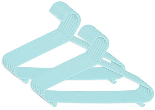 Bieco Kleiderbügel Kinder 16 St. Türkis | Länge ca 30 cm | Baby Kleiderbügel | Kunststoff Kleiderbügel Kinder Baby | Baby Organiser Für Kleiderschrank | Kleiderbügel Baby | Baby Clothes Hangers