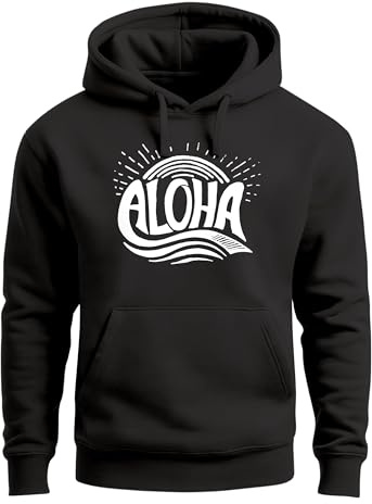 Neverless Hoodie Herren Aloha Surf Kapuzen-Pullover Männer