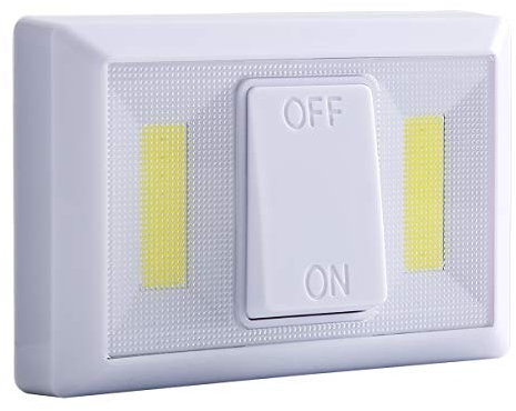 Jinxuny Lampada da Parete Senza Fili a LED COB a Pile, Mini Interruttore a Muro Senza Fili Magnetico con Mini-plafoniera LED COB con Luce Notturna