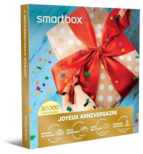 SMARTBOX - Coffret Cadeau d'anniversaire - Idée cadeau original pour homme ou femme : Séjours, bien-être, aventure ou gastronomie pour 1 ou 2