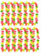 UV Floor - Neonfarbene Blumenkette - Premium-Qualität - Neonfarbenes Zubehör - Party - Kostüm - Mehrfarbig - 12er-Set