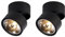 Qazqa - Industrie I Vintage I Set mit 2 modernen Scheinwerfern schwarz verstellbar - Go Nine Tubo I Wohnzimmer I Schlafzimmer - Stahl Rund - LED geeignet G9
