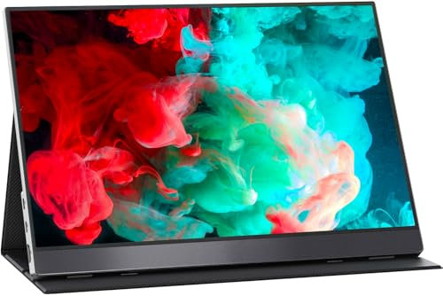 Portable Monitor - 15.6 Inch FHD HDR FreeSync Frameless Eye Care USB-C Computer Display with Type-C HDMI Speakers for Laptop PC Phone Mac Surface PS4 PS5 Xbox Switch, with Smart Cover, VESA Mountable