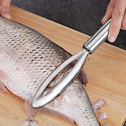 Fish Scale Remover,homeey 304 Stainless Steel Fish Scale Scraper, Ergonomic Handle Design for Fast Scales Peeling