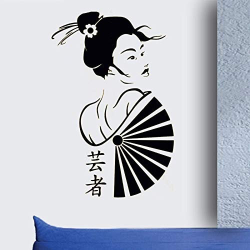 Blrpbc Wall Sticker Wall Decals Manga Geisha Vinyl Sticker Oriental Girl Japan Anime Japanese Decor Japanese Geisha Murals Wallpaper 57x87cm