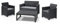 Koll Living Garden Lounge-Set mit Tisch, 4-TLG. Graphit, 2-Sitzer Sofa, 2 Sessel & höhenverstellbarer Tisch - ansprechende Sitzgruppe in naturgetreuer Rattanoptik