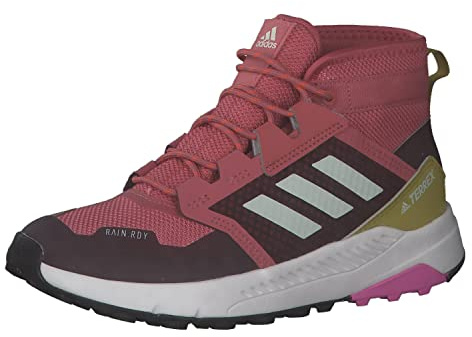 adidas Unisex Kinder Terrex Trailmaker Mid RAIN.RDY Hiking Shoes, Wonder Red / Linen Green / Pulse Lilac, 34 EU