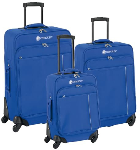CHECK.IN Madrid 4-Rollen Kofferset 3 tlg., Blau