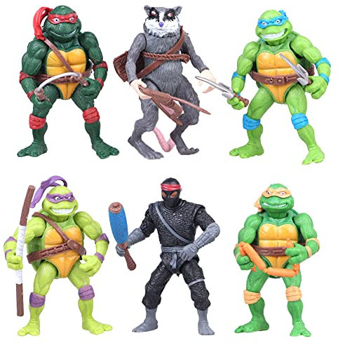 ZKTSRY Anime Ninja Action Turtles Figures Toy Set - 6 Piece Set, 4.7 Inch