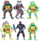 anime Ninja Action Turtles Figuren Spielzeug-Set, Action Turtles Toppers Spielzeug-Set, 6-teiliges Set, 11,9 cm