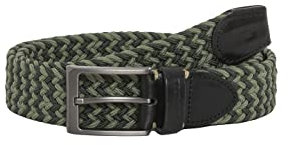 Redbridge Geflochtener Gürtel Elastisch Flexibel verstellbar Unisex Stretchgürtel Khaki-Schwarz 90