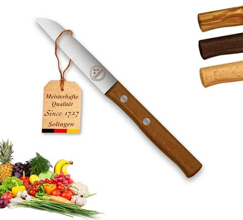 Constant - Solingen Messer mit Holzgriff Kirsche, Premium Gemüsemesser mit rostfreier Klinge aus Chrom-Stahl, extra scharfes Küchenmesser dank Dünnschliff & Handabzug, Made in Germany
