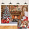 Christmas Fireplace Backdrop Weihnachts-Kamin-Thema-Hintergrund Frohe Heiligabend Fotohintergrund Frohe Weihnachtsbäume Geschenke Hintergründe für Fotografie Familie Party Dekoration Zubehör 7x5ft
