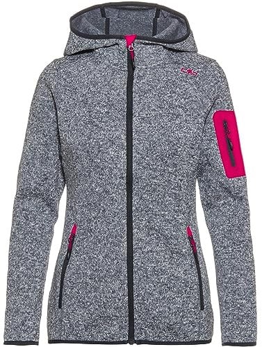 CMP - Giacca da Donna con Cappuccio, Titanio-Bianco-Fucsia, 40
