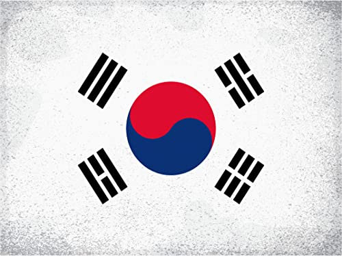 mrdeco Metall Schild 20x30cm gewölbt Südkorea South Korea Vintage Deko Blechschild Tin Sign