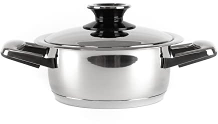Töpfe Pfannen Bräter Collection, alle Herdarten + Induktion, hochwertiger 18/10 Edelstahl, Deckel mit Thermoknopf, Sandwichboden