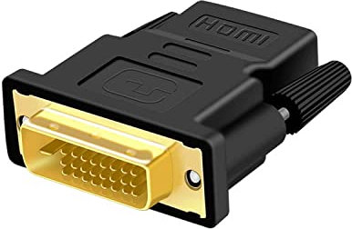 Aolirot - Adaptador DVI a HDMI, doble direccional HDMI HDTV a DVI (1080p, HDMI hembra a conector DVI-D (24+1) macho para conectar dispositivos HDMI a monitores DVI