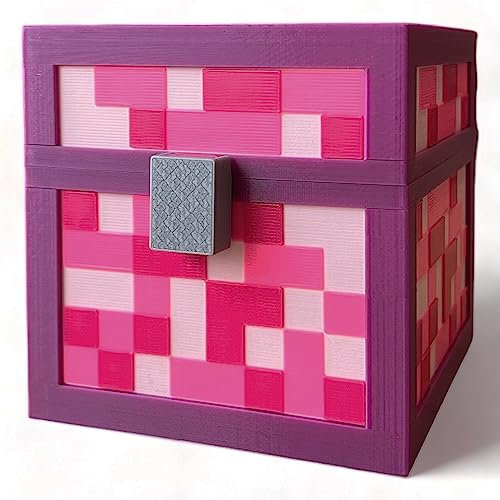KAJAWIS Pixel Sparschwein | Spardose für Kinder | 3D Box Multicoloured | PLA-Biokunststoff | (Pink, XL)