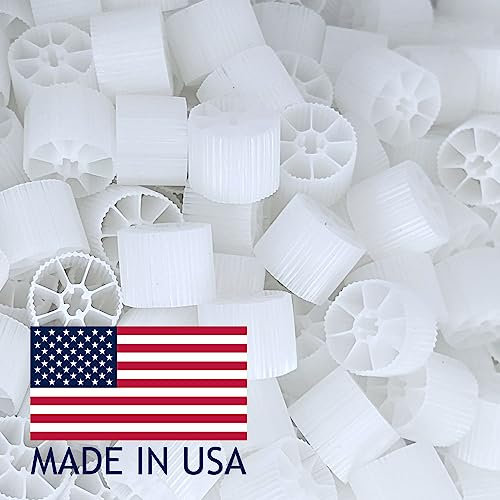 KoiMaster Moving Bed Bio Filter Media - 20mm, White, for Koi Ponds, Aquariums, Aquaculture, Aquaponics (100 pcs)