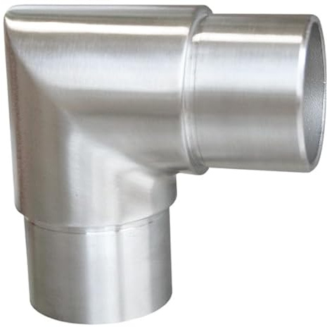 Steckfitting mit 90° Winkel, für Rohr Ø 42,4x2,0 Edelstahl V2A Rohrverbinder Verbinder für Rohre Geländerbau Geländer Treppen Balkongeländer Terrassengeländer Balkon Terrasse