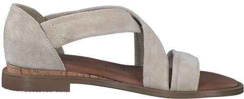 Tamaris Damen Sandaletten, Frauen Sandalen,Sommerschuhe,Freizeitschuhe,offene Schuhe,Strandschuhe,Sommersandalen,bequem,flach,Ivory,40 EU
