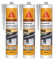 3er-Set Silikon-Dichtstoffe SIKA Sikaseal-185 Tischlerei - Weiß PVC - 300ml