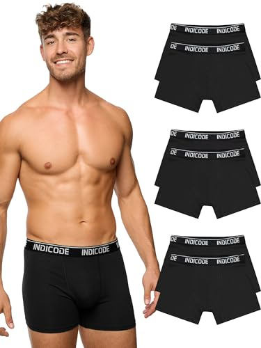 Indicode Herren INMilano Unterwäsche Boxershorts 6er Pack aus 95% Baumwolle