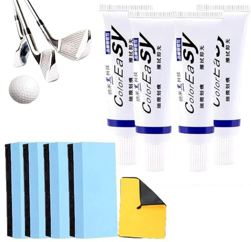 Linstant Golf Club Scratch Remover, Conversionk-xs Golf Club Scratch Remover, Instant Golf Club Scratch Remover with Sponge, Effectively Remove Scratches from Golf Clubs (4Set)