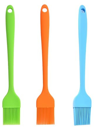 Cepillo para Hornear, 3 Pcs Cepillo para Repostería, Cepillo para Hornear de Silicona, Cepillo de Silicona para Parrilla, Utensilios de Cocina, para Asar, Hornear, Cocinar