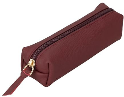 Stifte-Etui, Stylisches Stiftemäppchen mit Reißverschluss, Tasche für Kugelschreiber, Füller, Pinsel etc, Federmäppchen für Schule, Uni & Büro, Schminktasche Multibox (Bordeaux Rot)
