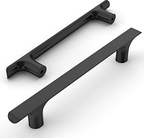 Amerdeco 10 Piezas Tiradores de Cocina 128mm Negro - Tirador de Puerta y Cajones de Aleación de Zinc para Muebles UK0060