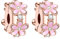 Amuefer Clip Margherita Rosa Charm Compatibili Bracciale Collana, Argento Sterling Ciondolo Compleanno Natale Gioielli Regali per le Donne Moglie Amici
